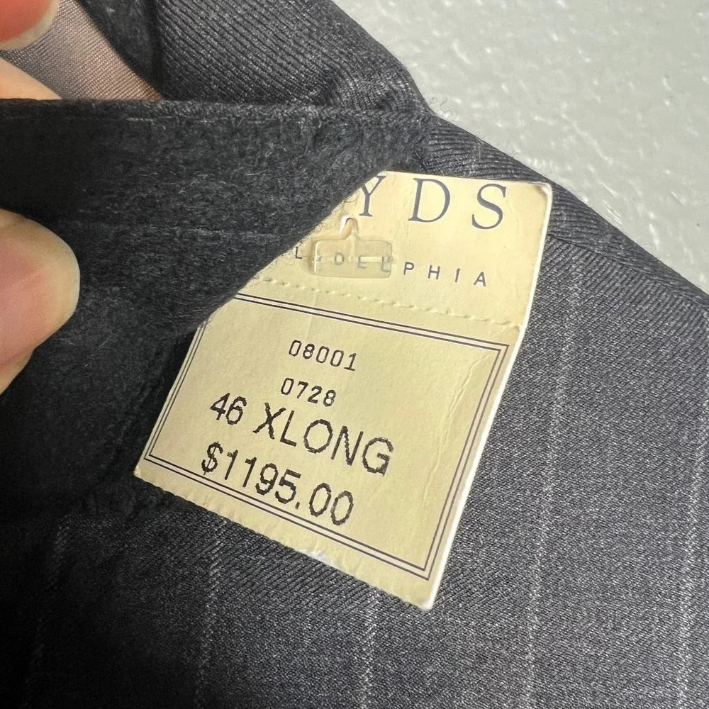 Trussini‎ Linea Nuova 46 XLong Gray Pinstripe Wool Suit Blazer Jacket Italy NEW